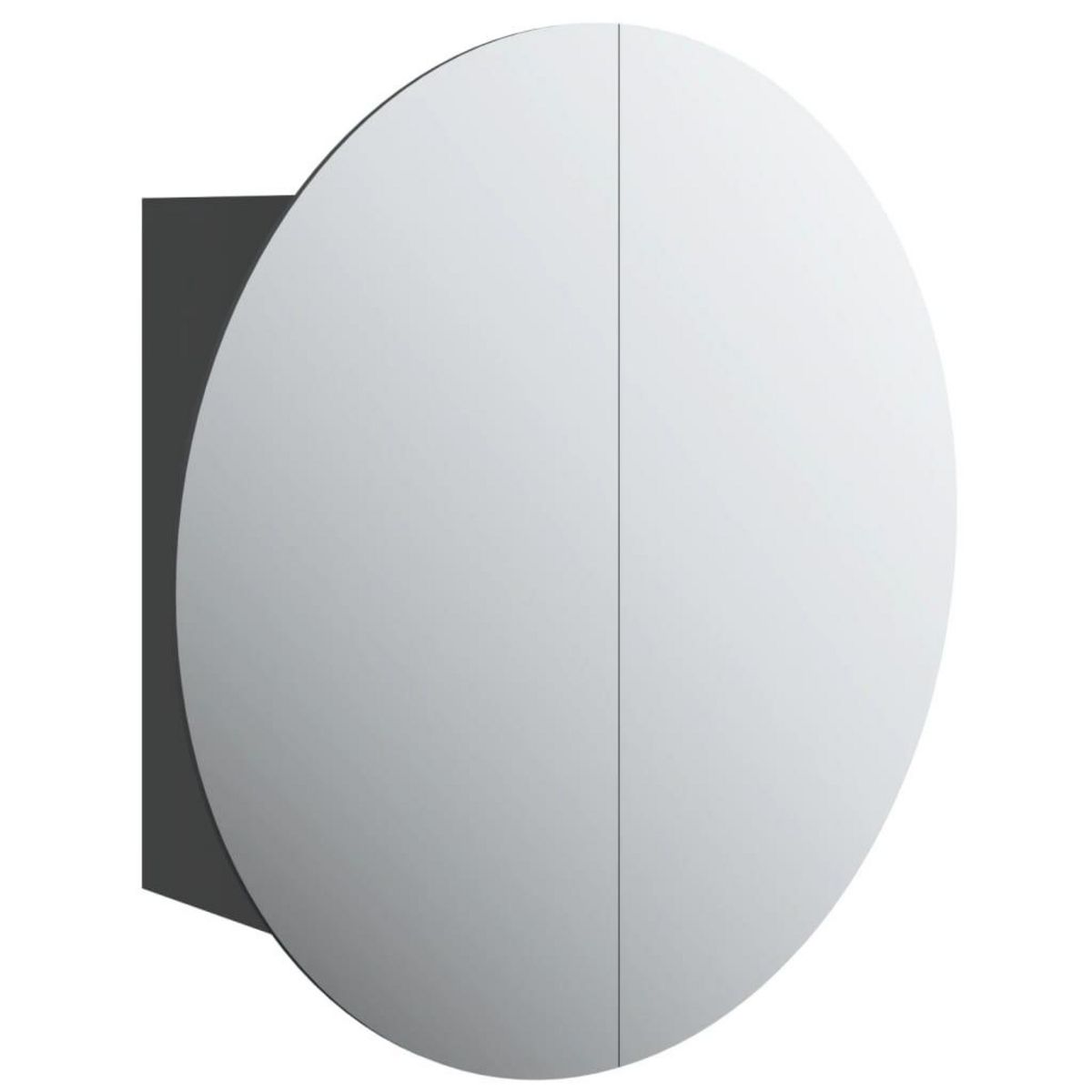 VIDAXL Armoire de salle de bain miroir rond et LED Noir 40x40x17,5 cm