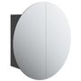 Voir la diapositive 2 : VIDAXL Armoire de salle de bain miroir rond et LED Noir 40x40x17,5 cm