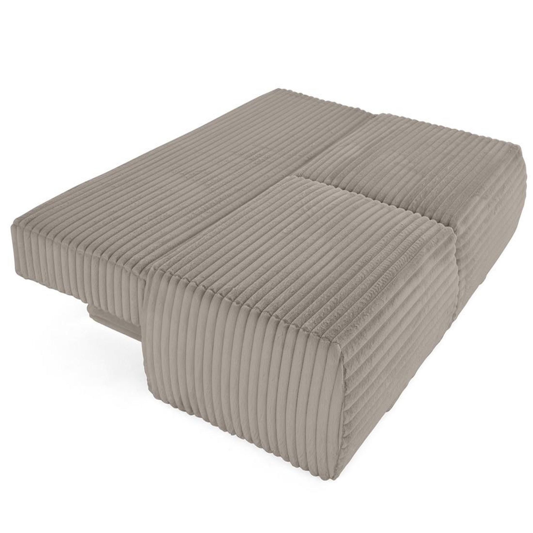 Voir la diapositive 2 : BEST MOBILIER Marvin - canapé 3 places convertible et coffre en fausse fourrure côtelée avec 2 coussins boule inclus