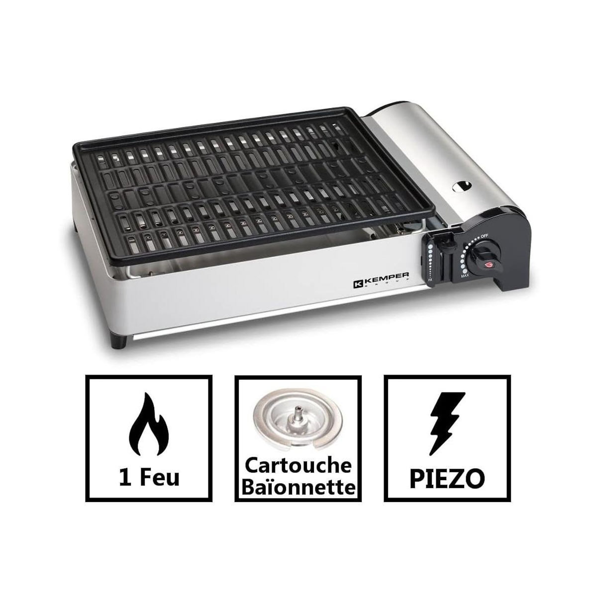Kemper Mini barbecue gaz portable avec housse 1900w - 104997