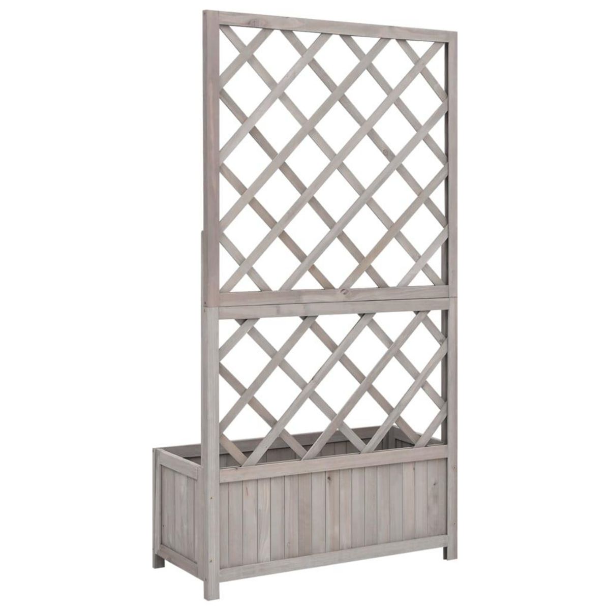 VIDAXL Jardiniere a treillis de jardin Gris 70x30x135 cm Bois de sapin