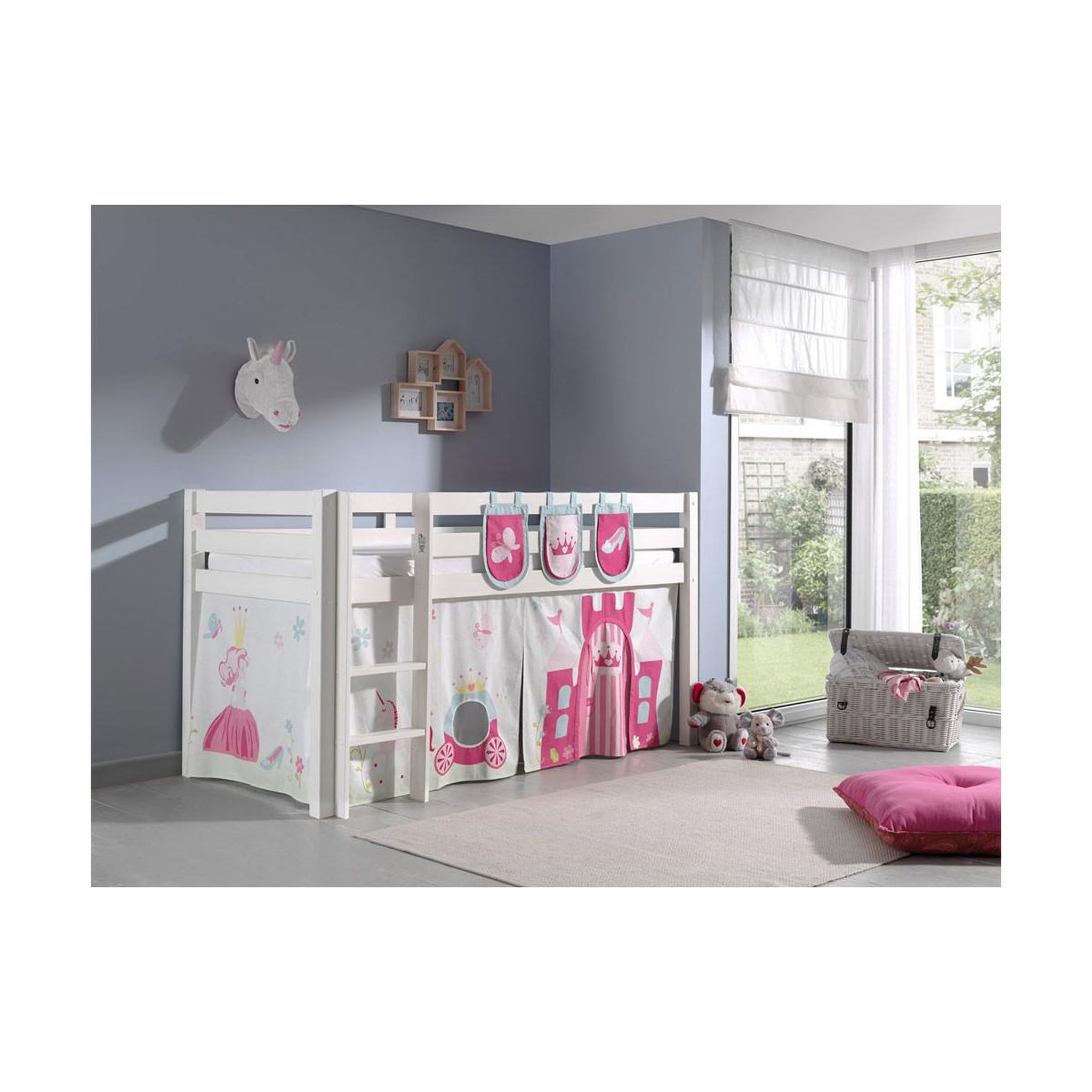 Voir la diapositive 2 : Paris Prix Pack - lit enfant, tente & 3 pochettes  pino princesse  blanc