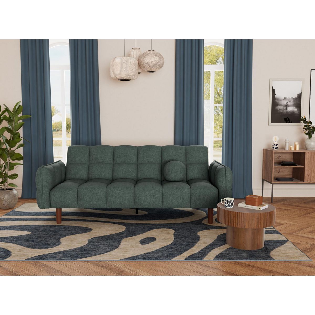 BEST MOBILIER Adam - canapé convertible clic-clac 2 places en tissu texturé