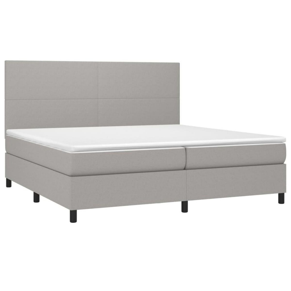 VIDAXL Sommier a lattes de lit et matelas et LED Gris clair 200x200 cm