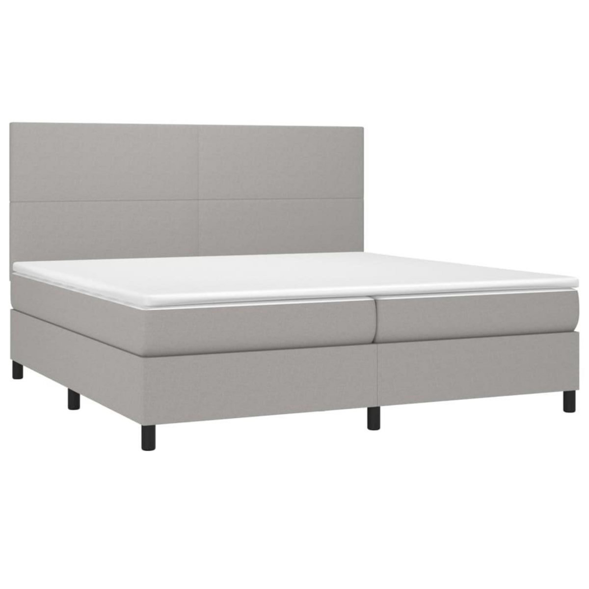 VIDAXL Sommier a lattes de lit et matelas et LED Gris clair 200x200 cm