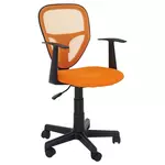 idimex chaise de bureau pour enfant studio fauteuil pivotant réglable en hauteur avec accoudoirs, revêtement mesh orange
