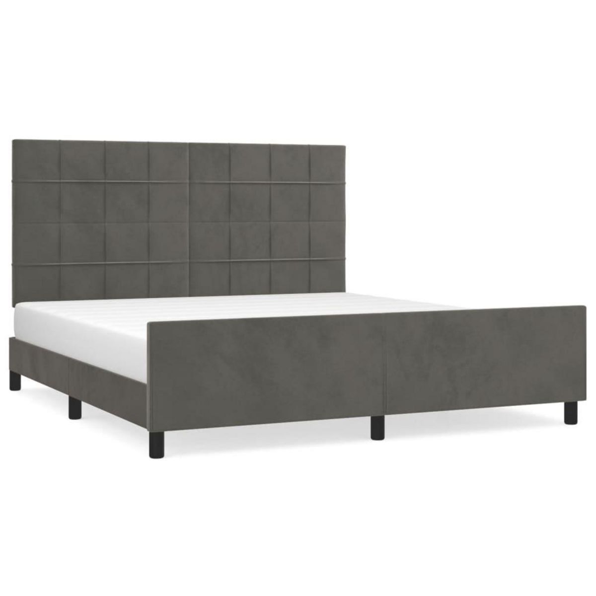 VIDAXL Cadre de lit sans matelas gris fonce 160x200 cm velours