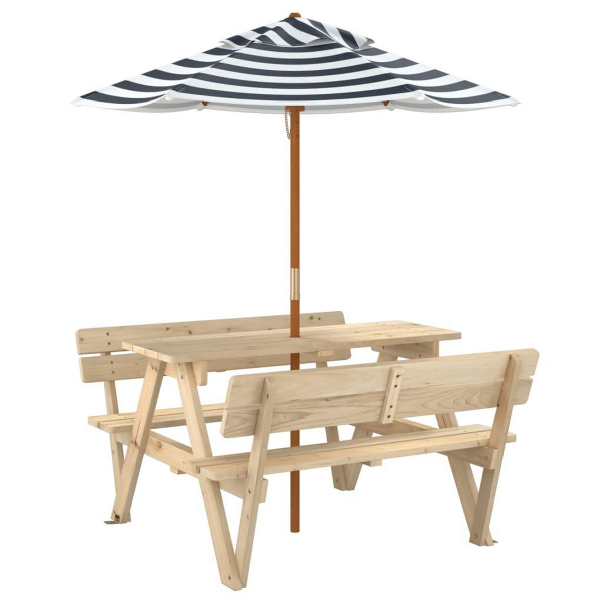 VIDAXL Table de pique-nique pour 4 enfants avec parasol bois de sapin
