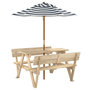 Voir la diapositive 5 : VIDAXL Table de pique-nique pour 4 enfants avec parasol bois de sapin
