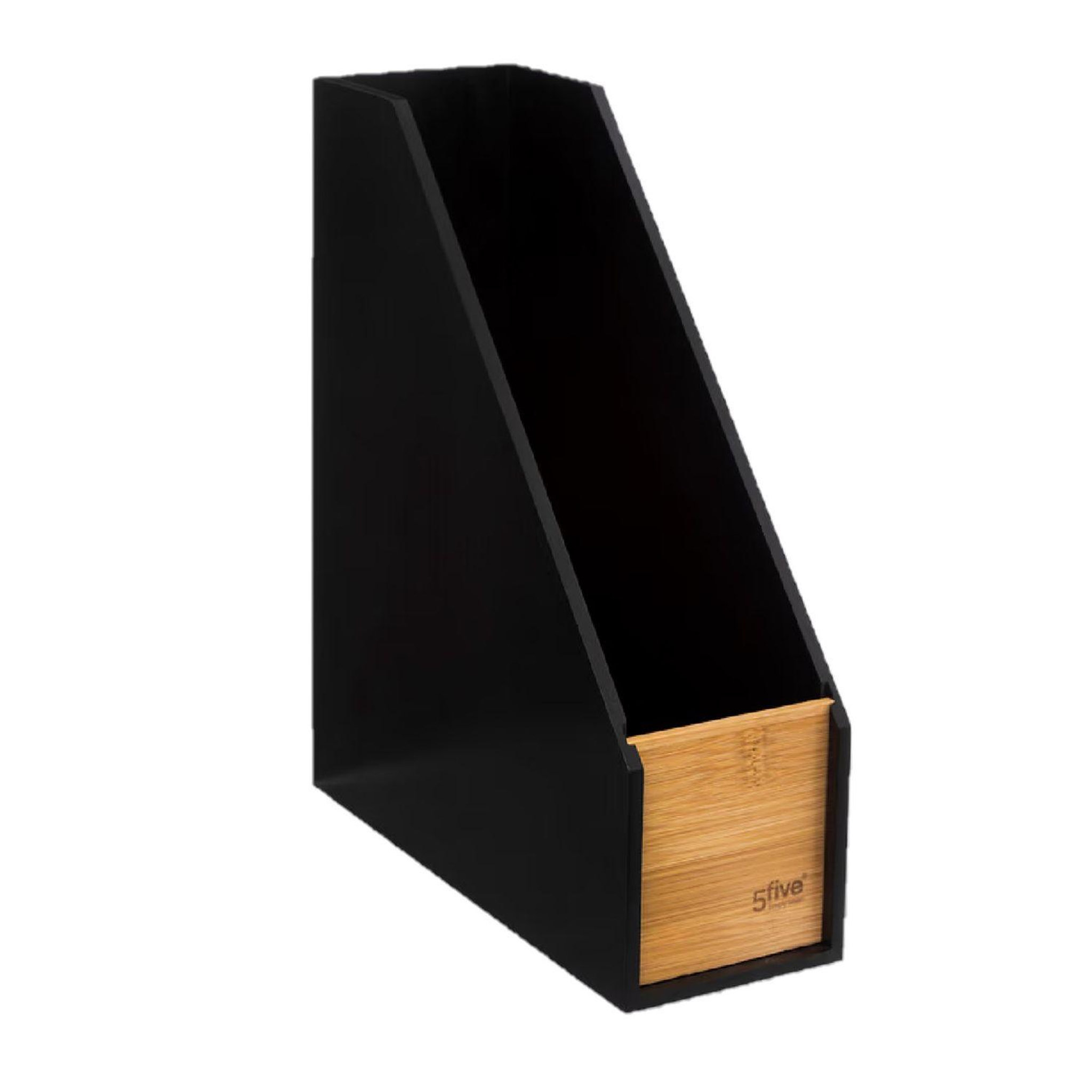 FIVE Range-revues pour bureau en bambou BAVA - Noir