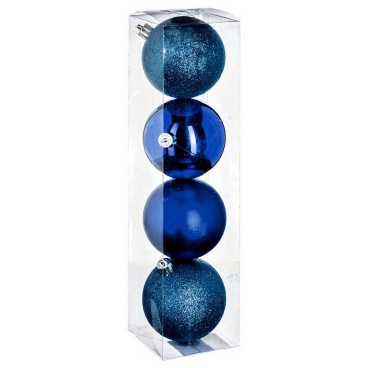 FEERIC LIGHT & CHRISTMAS Lot de 4 Boules de Noël  Colorama  8cm Bleu Nuit