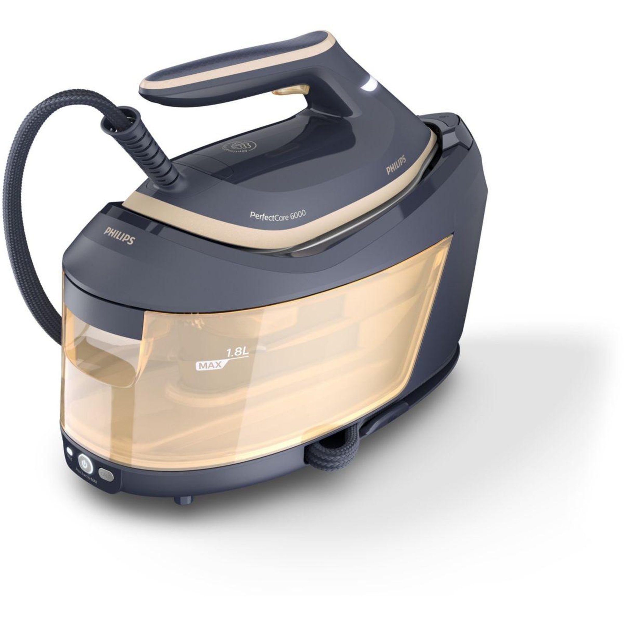 Voir la diapositive 2 : Philips Centrale vapeur psg6066/20 bleu et doré 1,8l