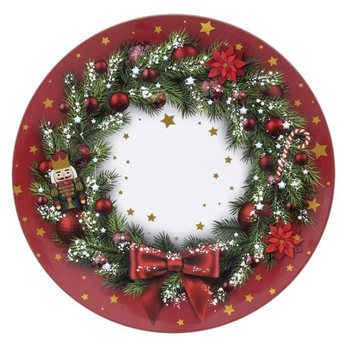 ATMOSPHERA Assiette de Présentation  Soir de Noël  33cm Rouge