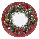 ATMOSPHERA Assiette de Présentation  Soir de Noël  33cm Rouge