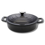 ELO Cocotte en fonte émaillée basse gris classique 28 cm 2,8 L Elo