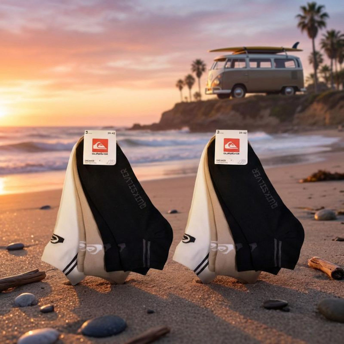 QUIKSILVER Quiksilver Pack de Chaussettes Homme SNEAKER– Lot 6 Paires Sport