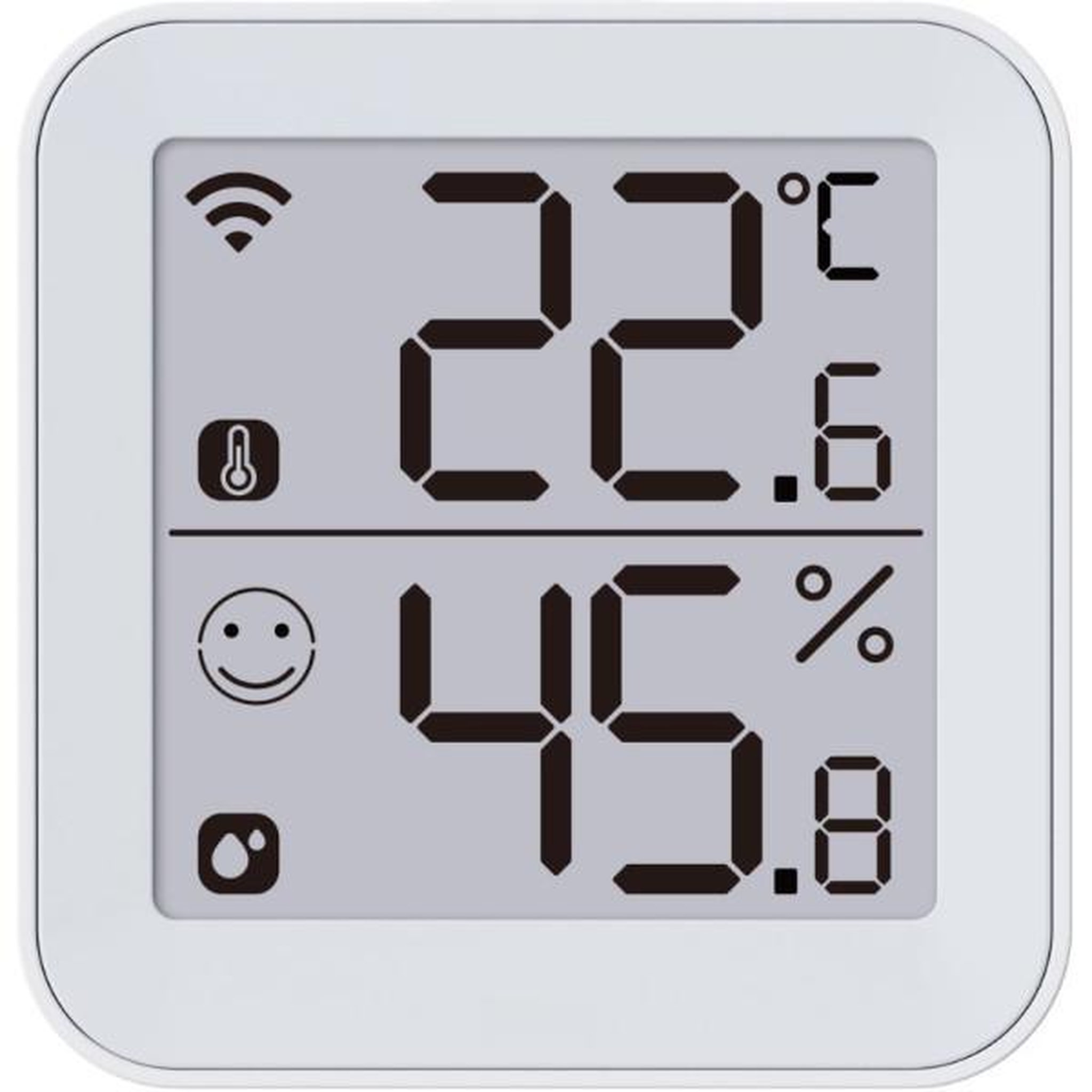 KONYKS Thermometre et Hygrometre - KONYKS - Termo 2 - Intérieur - Détecteur de température + humidité - Wifi - Grand écran - Blanc