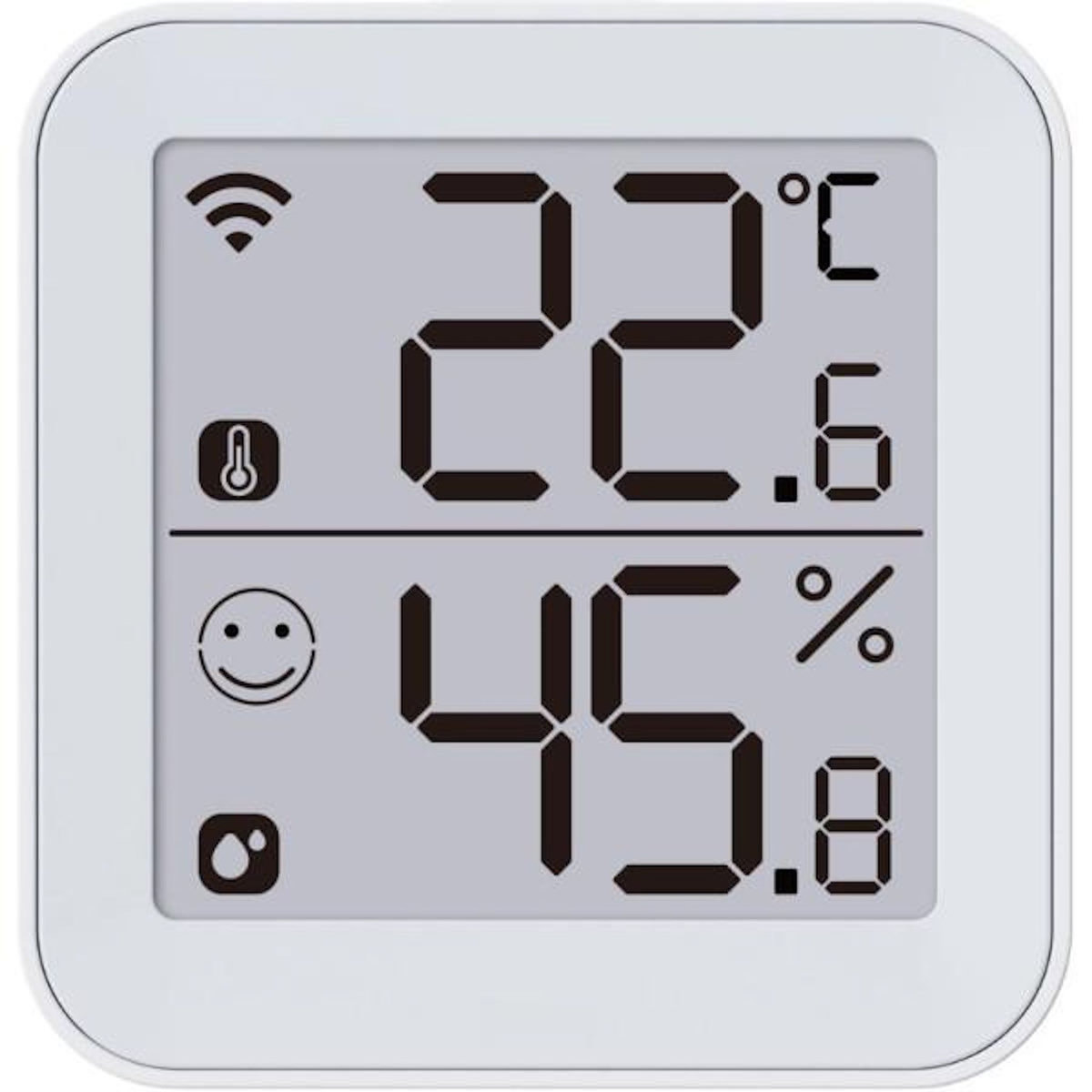 KONYKS Thermometre et Hygrometre - KONYKS - Termo 2 - Intérieur - Détecteur de température + humidité - Wifi - Grand écran - Blanc