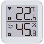 KONYKS Thermometre et Hygrometre - KONYKS - Termo 2 - Intérieur - Détecteur de température + humidité - Wifi - Grand écran - Blanc