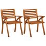 Voir la diapositive 2 : VIDAXL Chaises a manger de jardin avec coussins lot de 2 Acacia massif