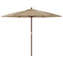 Voir la diapositive 4 : VIDAXL Parasol de jardin avec mat en bois taupe 299x240 cm