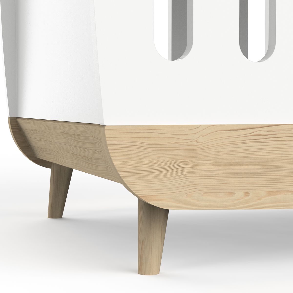 Lit bébé 60x120 cm sommier 3 positions blanc LINIA 