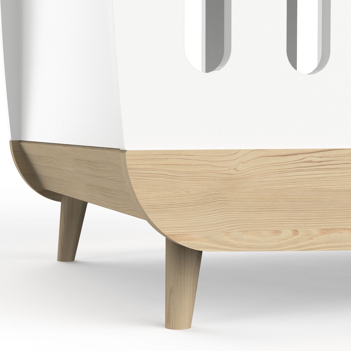 Lit bébé 60x120 cm sommier 3 positions blanc LINIA 