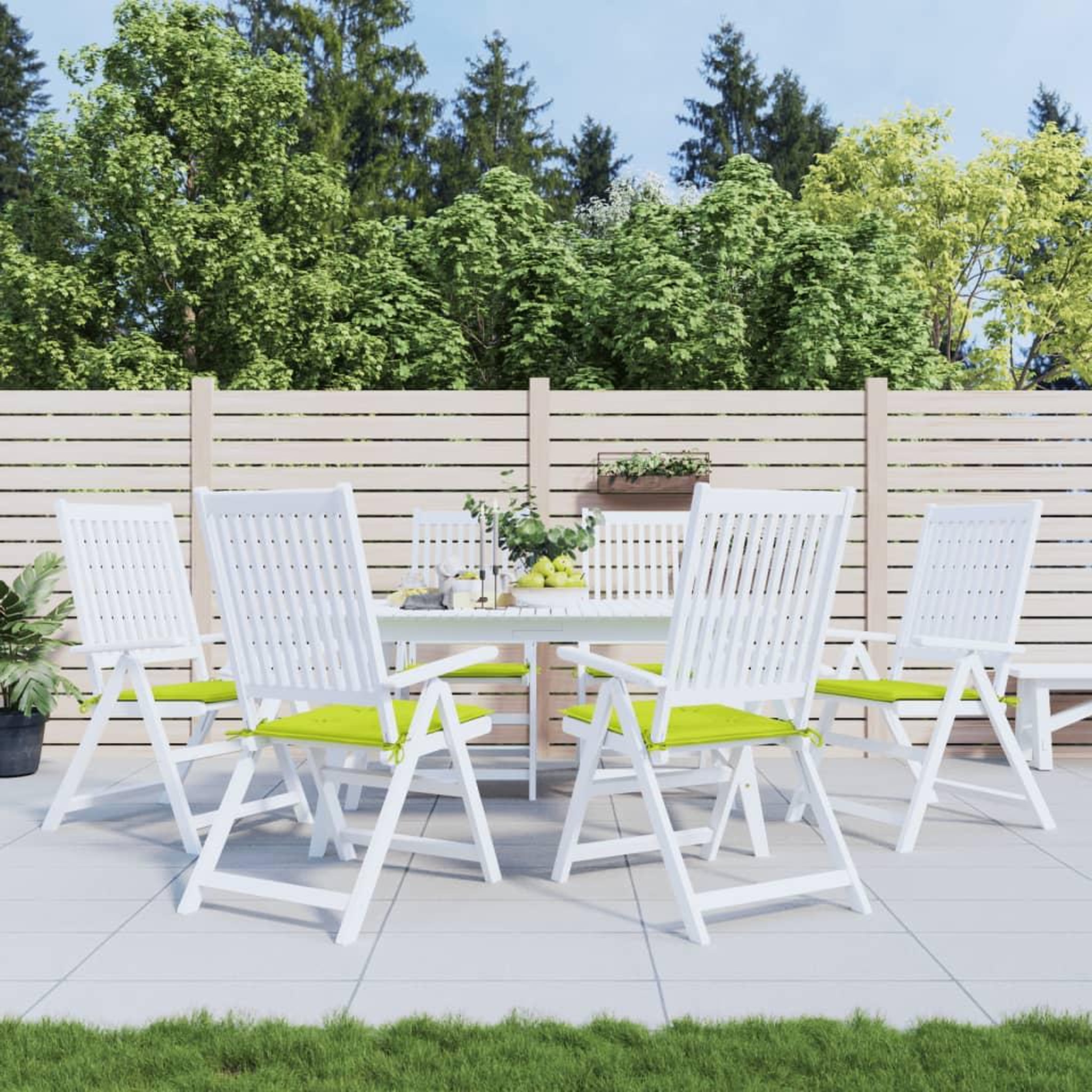 VIDAXL Coussins de chaise de jardin lot de 6 vert vif 50x50x3 cm