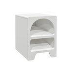 SWEEEK Table de chevet organique effet bois blanc. plusieurs niches 2 compartiments de rangement
