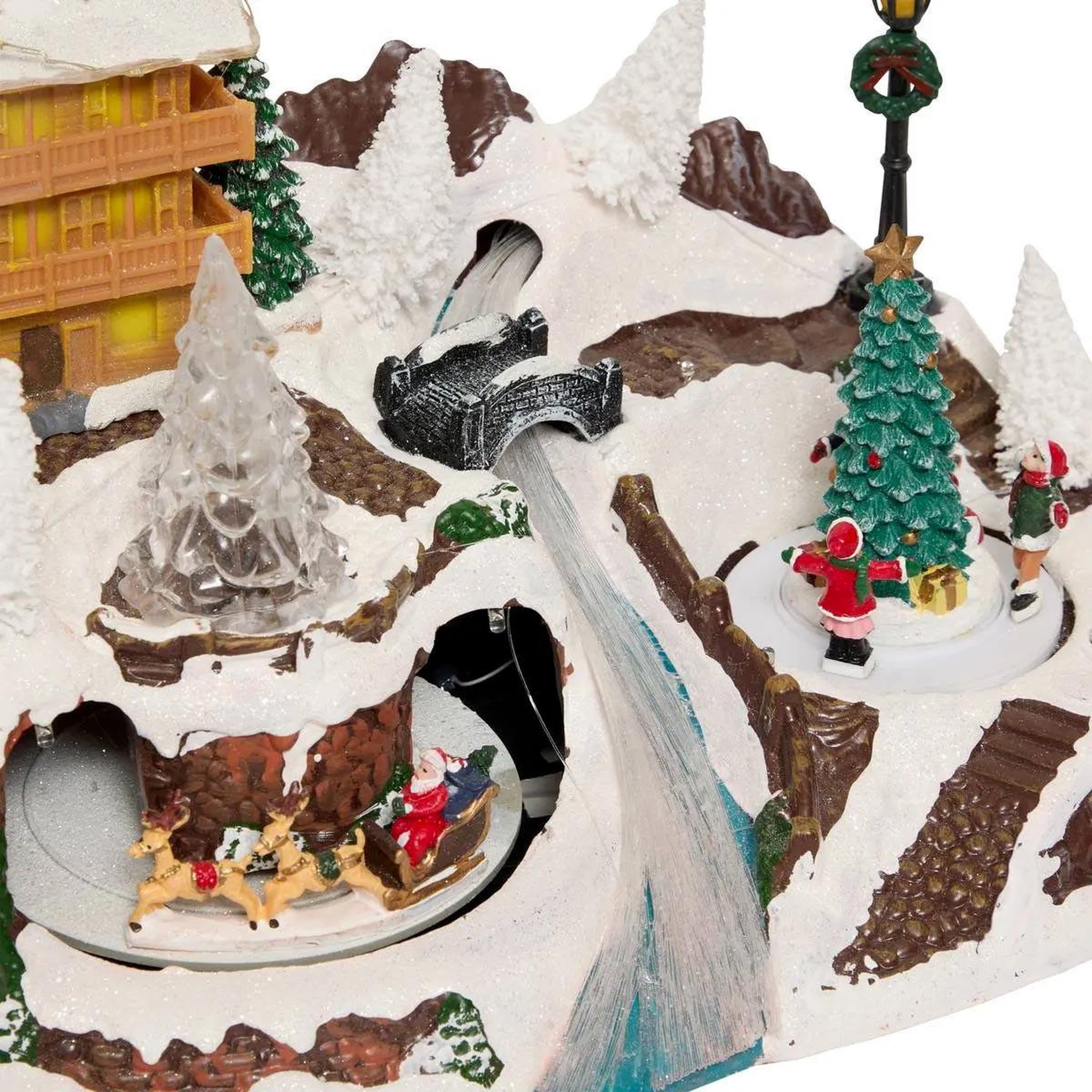 Voir la diapositive 2 : FEERIC LIGHT & CHRISTMAS Village de noël animé et lumineux chalet - blanc