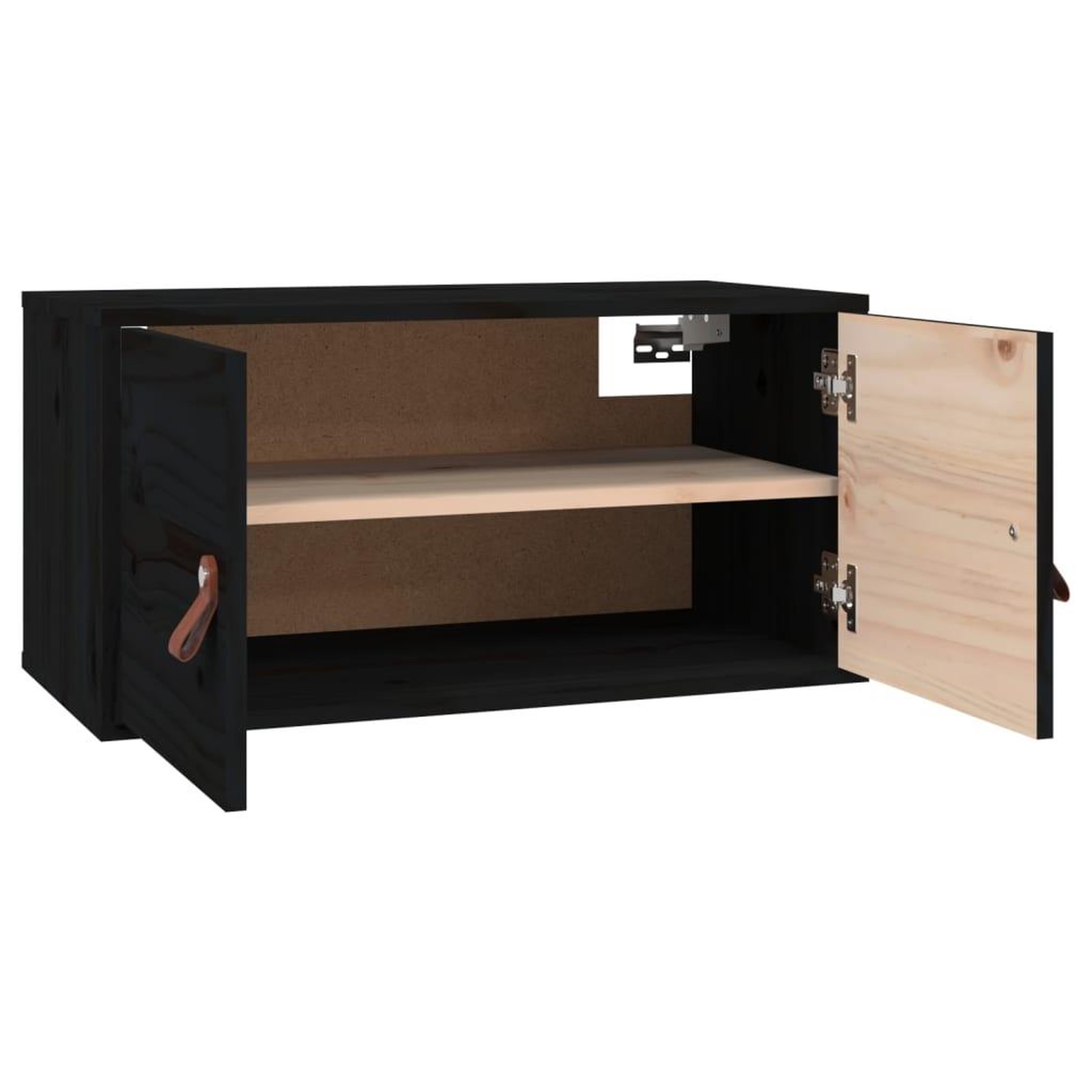 Voir la diapositive 5 : VIDAXL Armoire murale Noir 60x30x30 cm Bois de pin massif