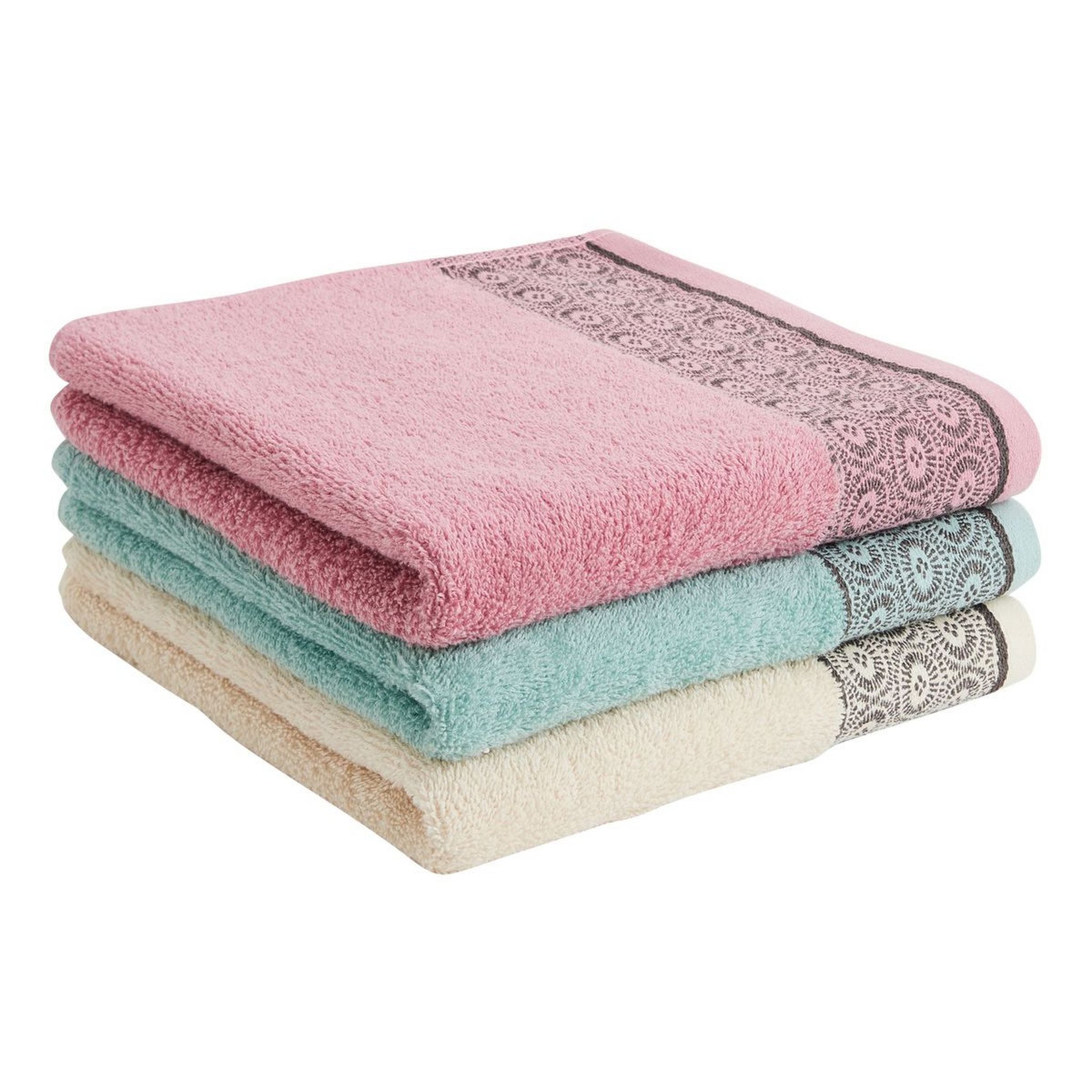 ACTUEL Drap de bain fantaisie en coton 450 g/m² PASTEL