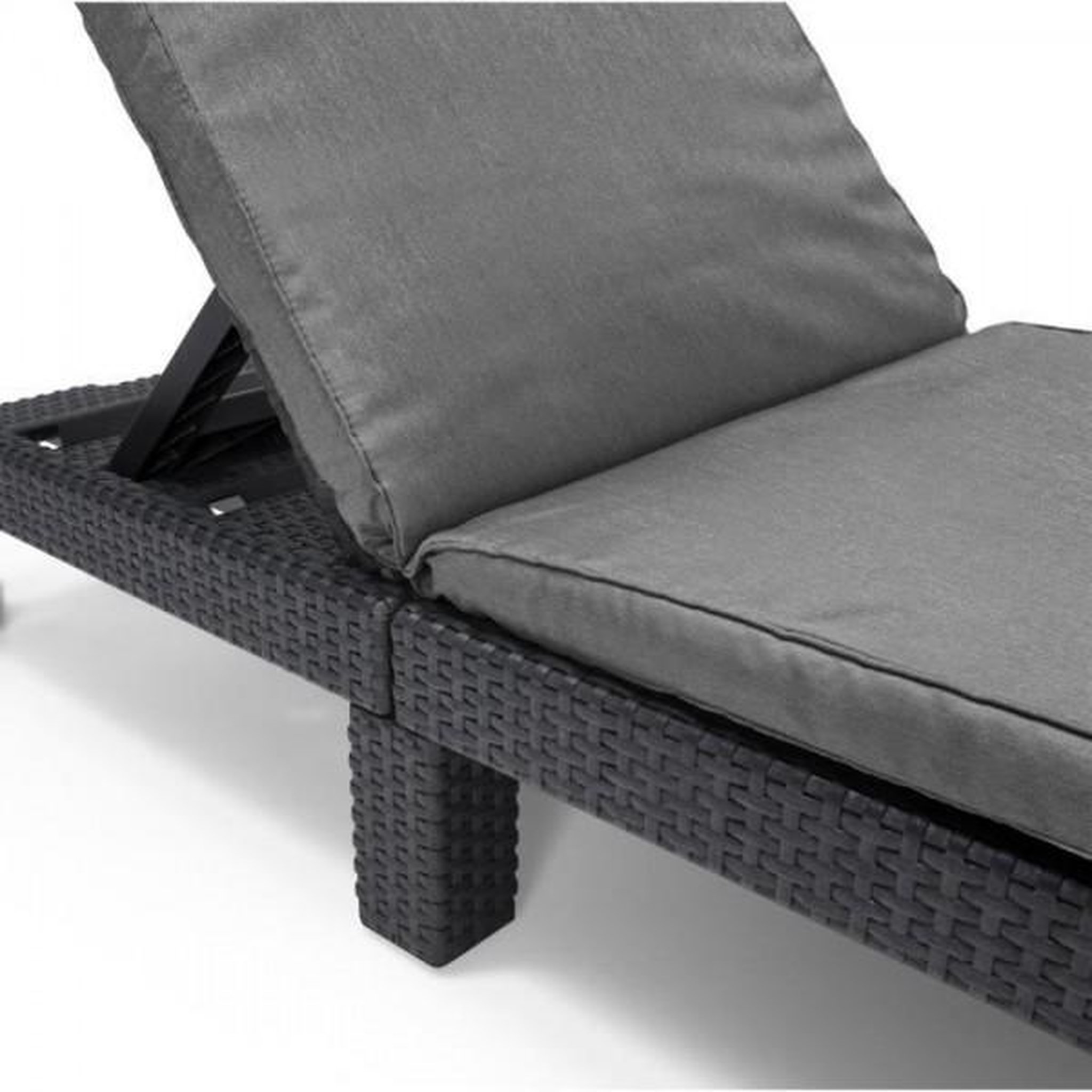 Voir la diapositive 4 : ALLIBERT by KETER Transat Bain de soleil - Allibert by KETER – DAYTONA – en résine imitation rotin tressé – coussin – dossier réglable - gris g