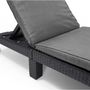 Voir la diapositive 4 : ALLIBERT by KETER Transat Bain de soleil - Allibert by KETER – DAYTONA – en résine imitation rotin tressé – coussin – dossier réglable - gris g