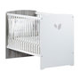 Voir la diapositive 2 : BABY PRICE Chambre bébé trio Leaf: lit 120x60, commode a langer et armoire - Babyprice - Blanc