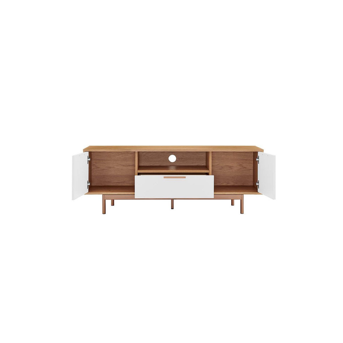CONCEPT USINE Meuble TV scandinave en bois blanc FYN