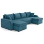 Voir la diapositive 4 : BEST MOBILIER Valos - canapé panoramique en u - 7 places - convertible avec coffres - en velours côtelé