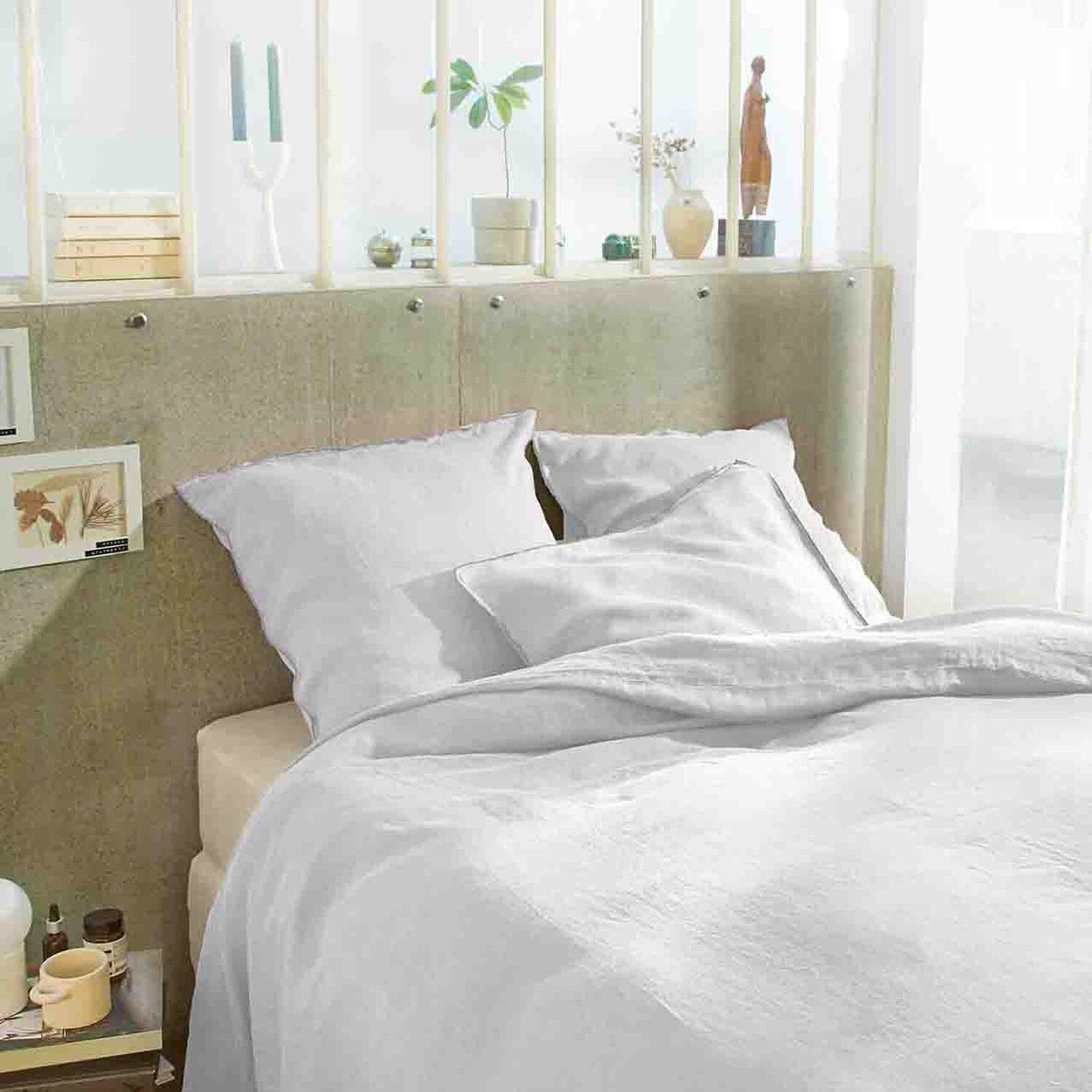 Voir la diapositive 2 : BATON ROUGE Parure de housse de couette 100% lin lavé 160gsm