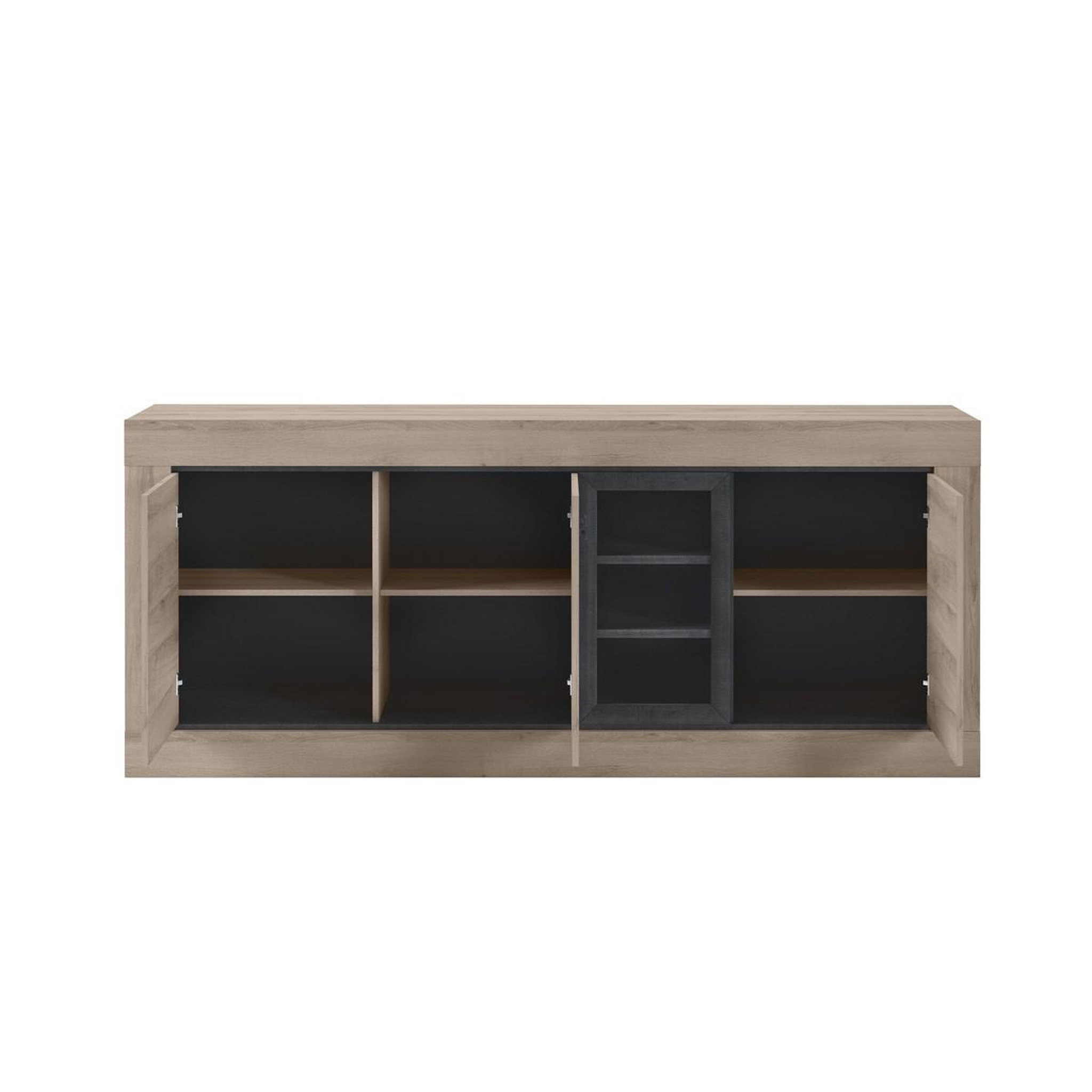 Voir la diapositive 6 : JLC KREATION Salle à manger complète moderne en bois moa (buffet+table)