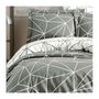 Voir la diapositive 3 : GENERIQUE Parure de lit - 1 housse de couette 220 x 240 cm + 2 taies d'oreiller 60 x 60 cm - 100% coton renforcé - Gris