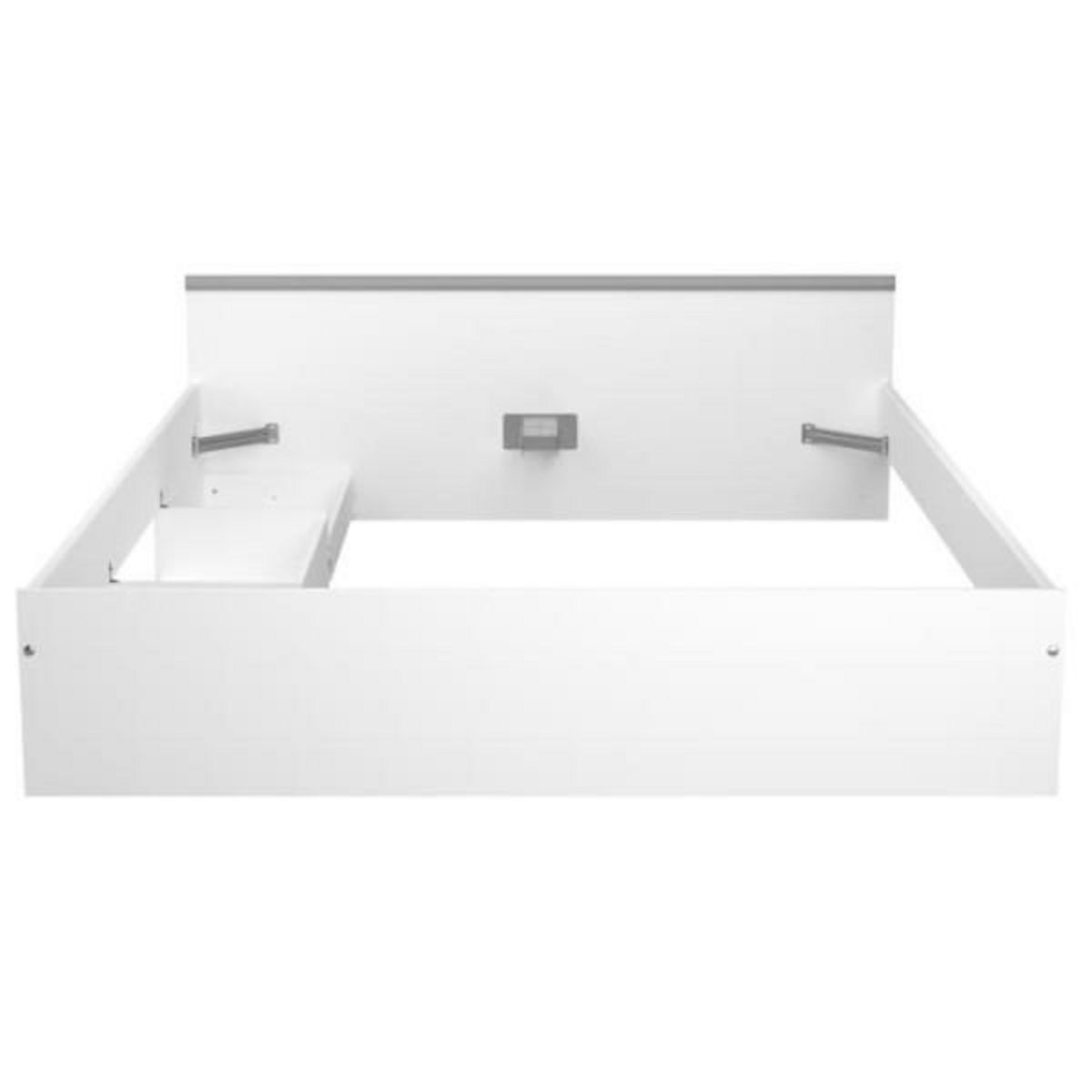 PARISOT Chambre complete adulte: Lit 160 x 200 cm + armoire 3 portes et 2 tiroirs + 2 chevets - Décor Blanc - PARISOT