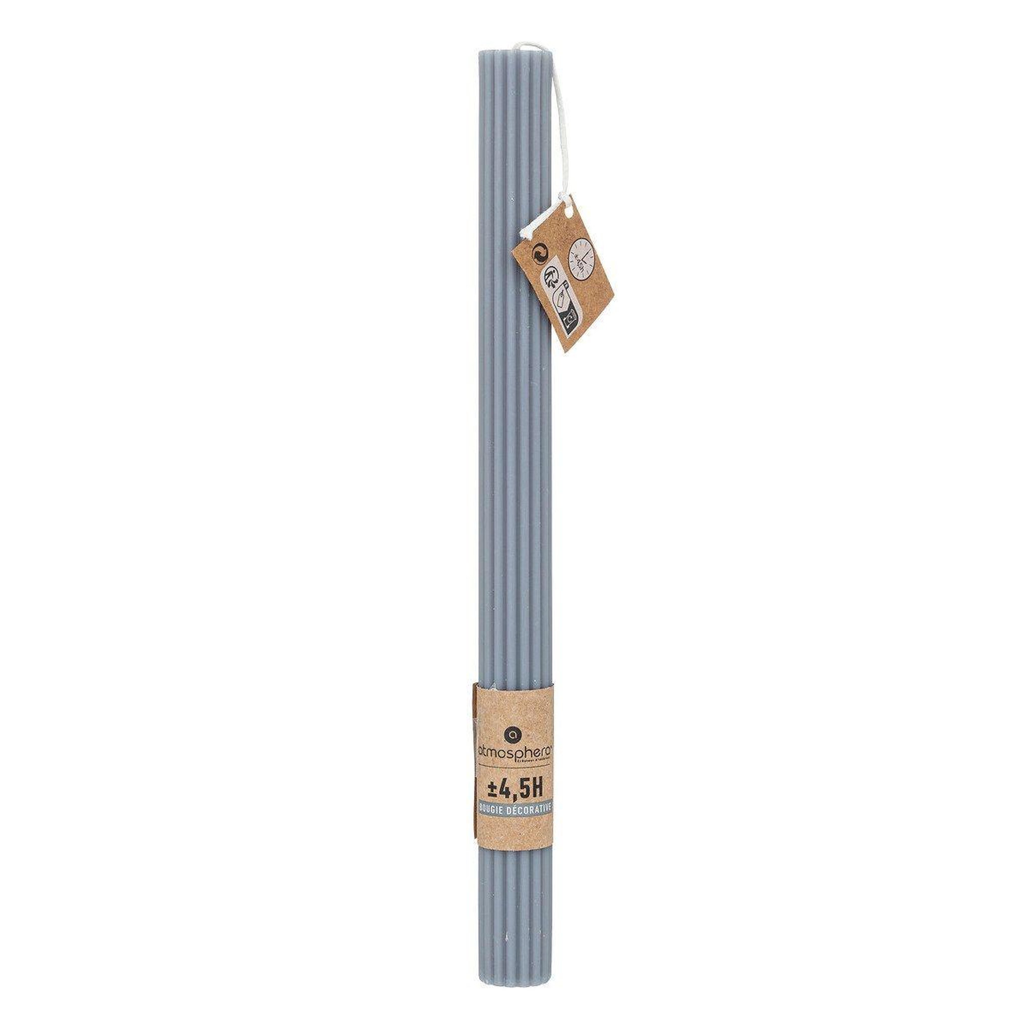 Voir la diapositive 2 : ATMOSPHERA Bougie Bâton  Demi  26cm Bleu Orage
