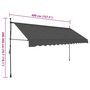 Voir la diapositive 6 : VIDAXL Auvent manuel retractable avec LED 400 cm Anthracite