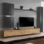 Paris Prix Meuble TV Mural Design  Switch VIII  280cm Gris & Naturel