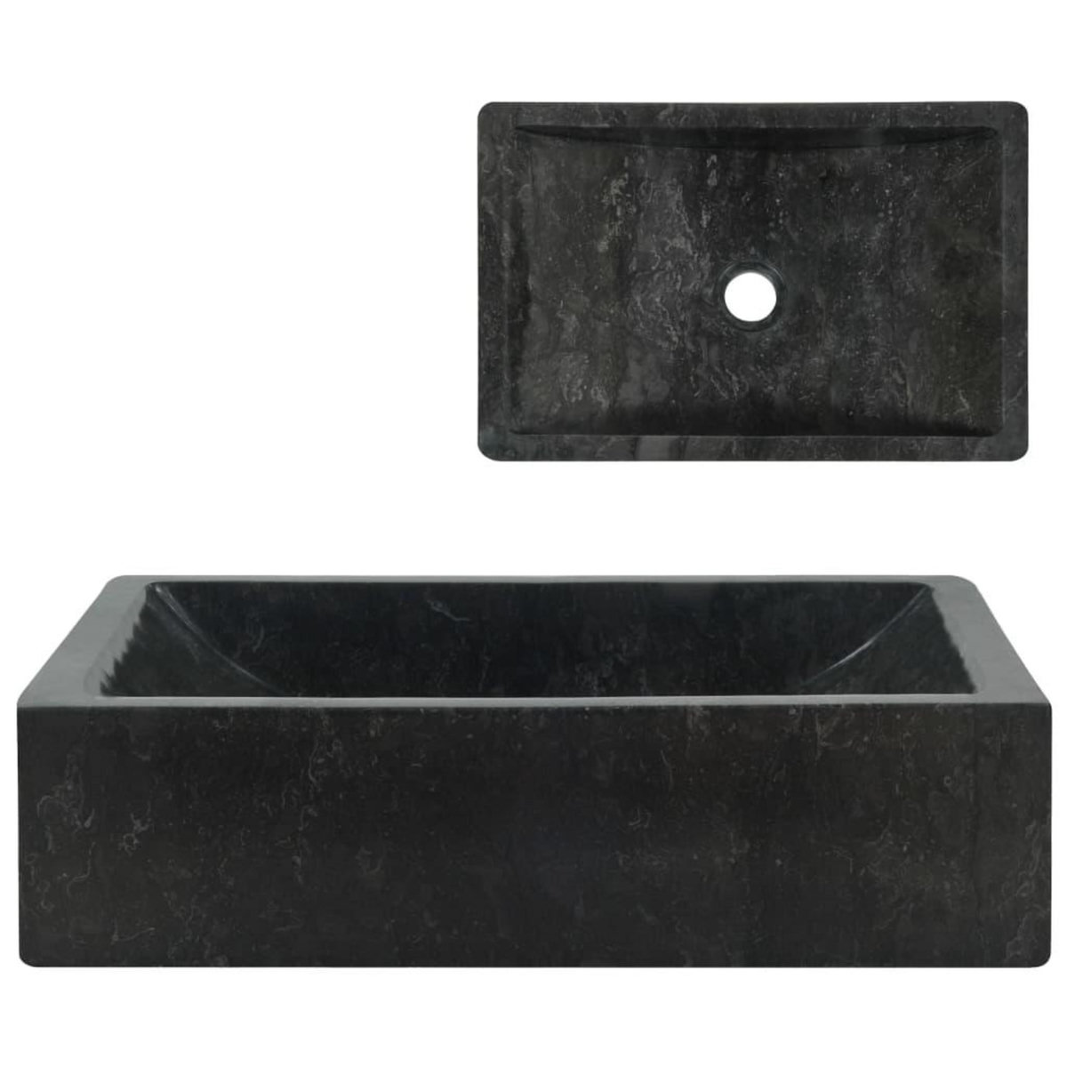 VIDAXL Lavabo 45x30x12 cm marbre noir brillant