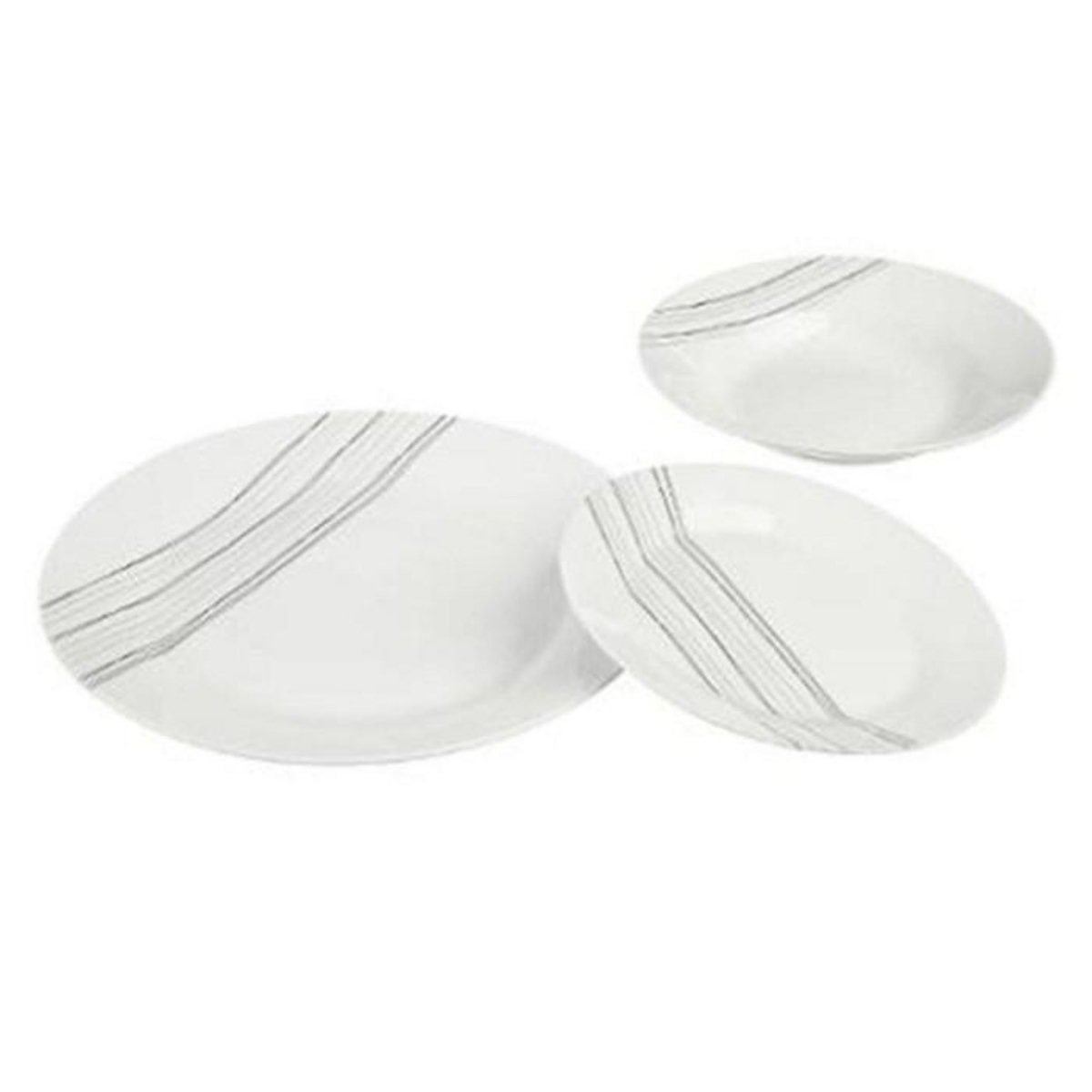SECRET DE GOURMET Service de Table 18 Pièces  Lignes  27cm Blanc