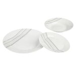 SECRET DE GOURMET Service de Table 18 Pièces  Lignes  27cm Blanc