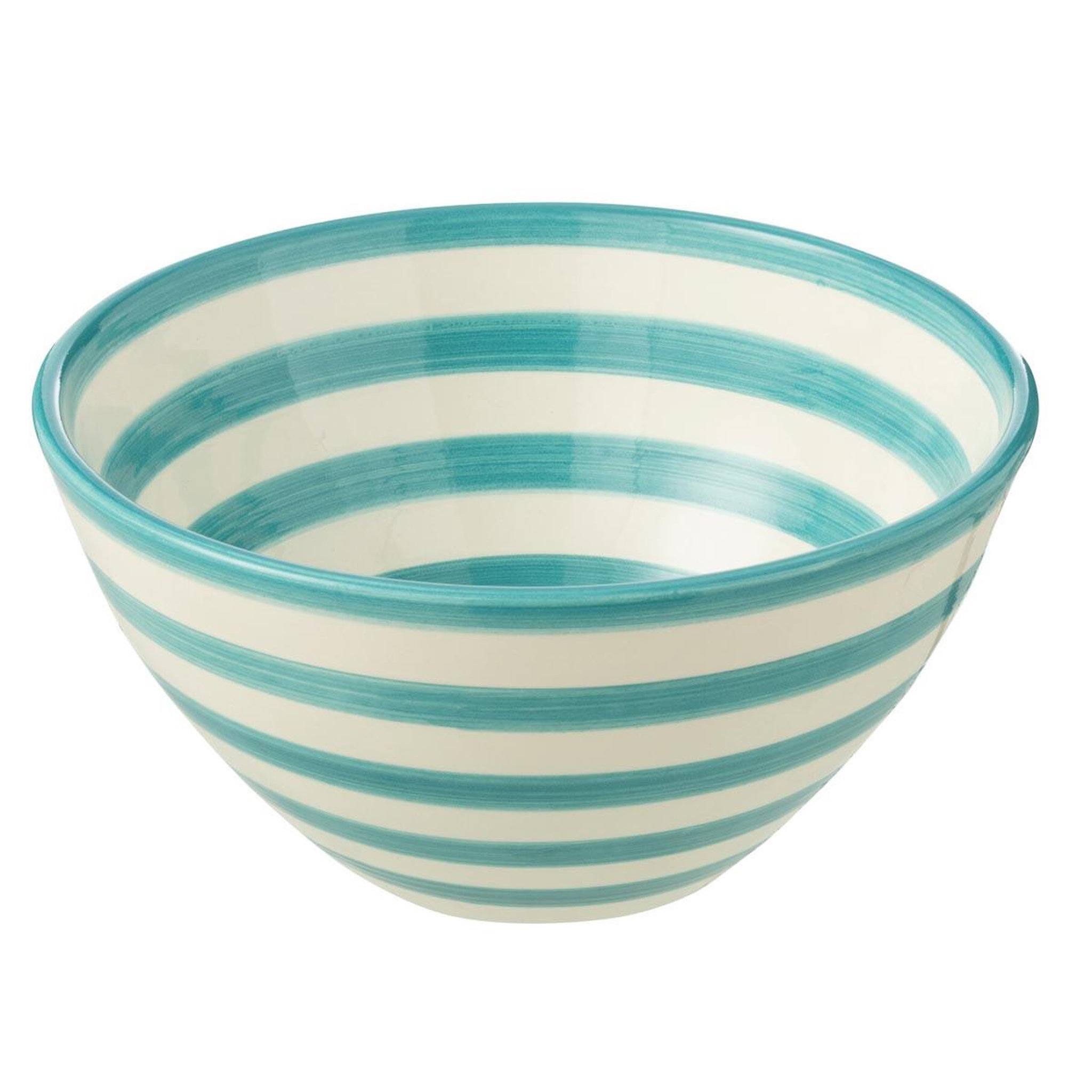 J-LINE Coupelle en céramique  granada rayure  22cm bleu aqua