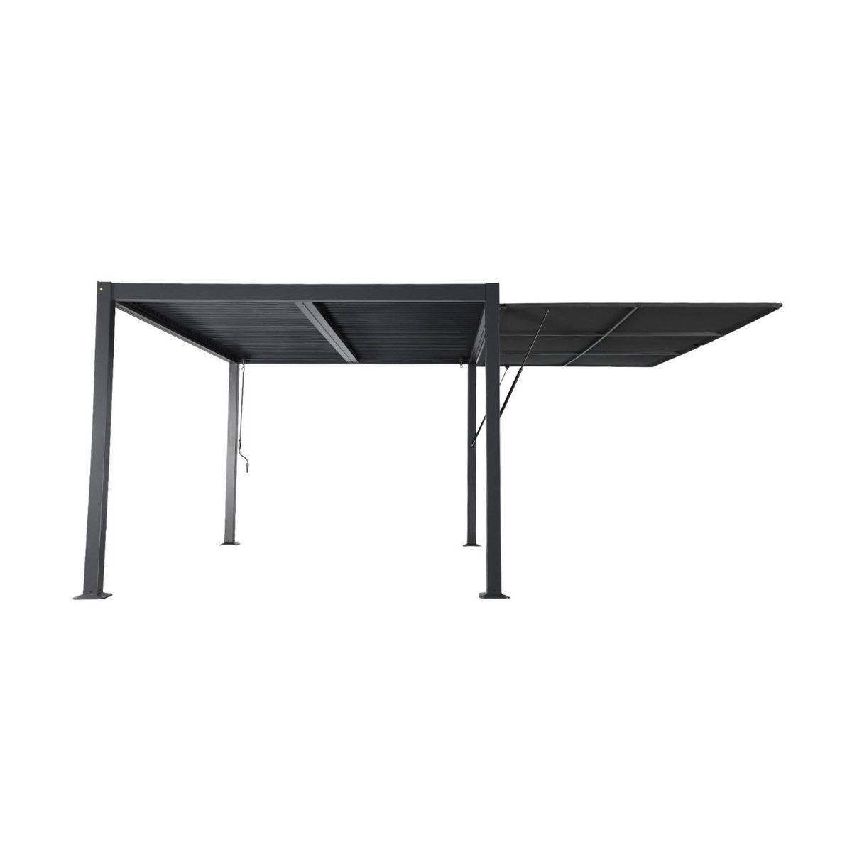 SWEEEK Auvent 4m aluminium et textilène pour pergola bioclimatique anthracite Palace