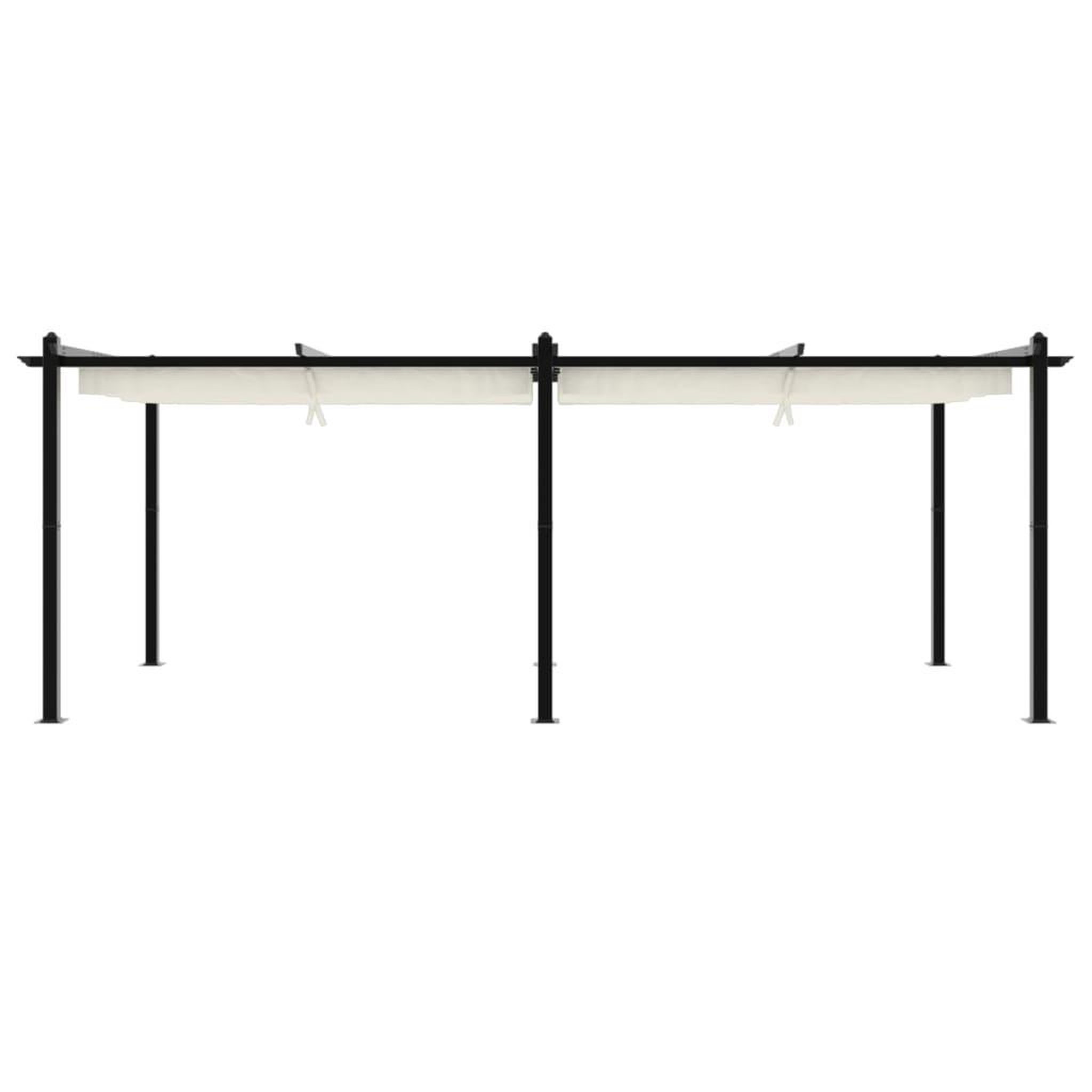 Voir la diapositive 4 : VIDAXL Tonnelle de jardin avec toit retractable creme 3x6 m aluminium